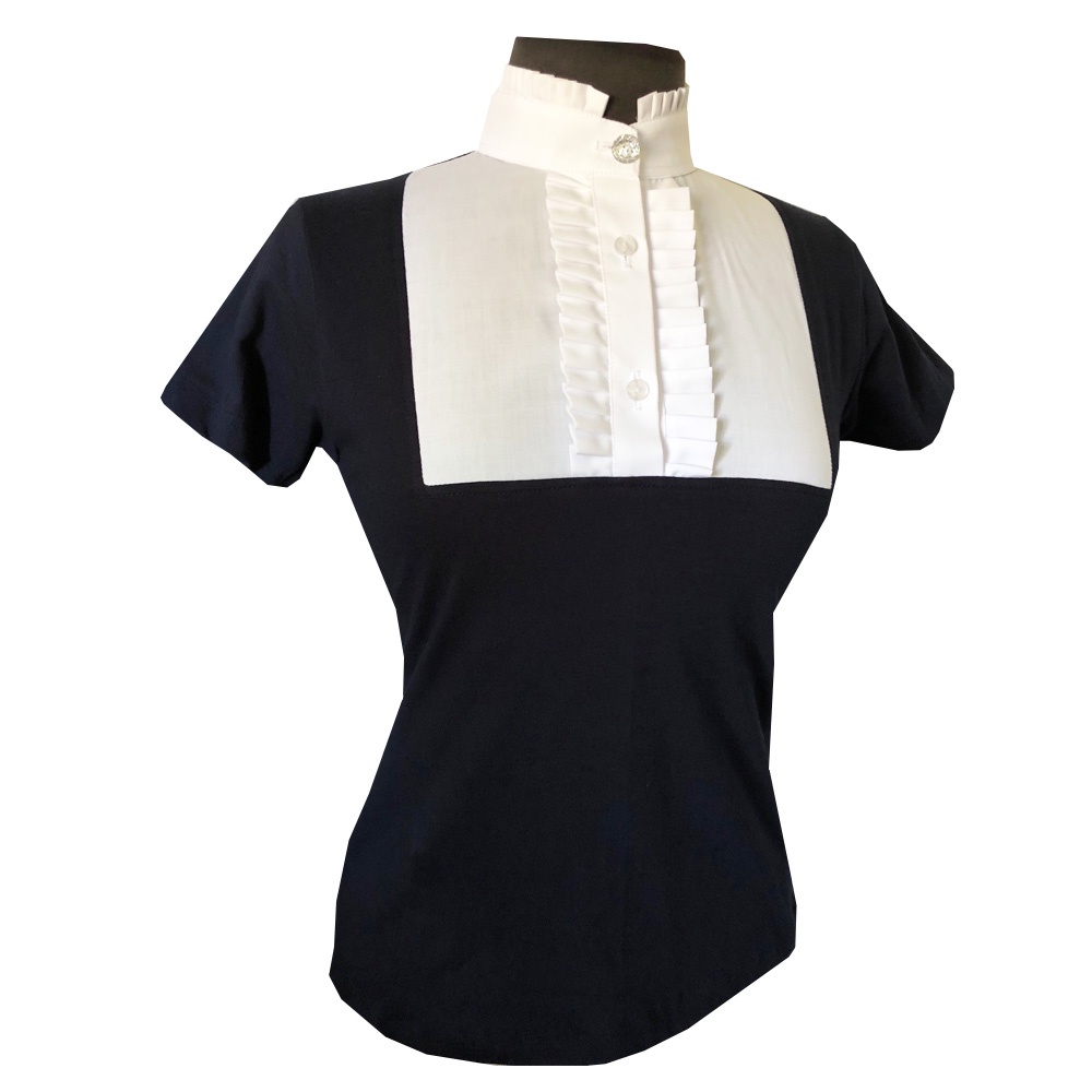 LP Design Box Pleat Shirt Ladies Navy/White Size 14