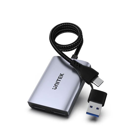 UNITEK HDMI Dual Port Adapter With 60cm Cable & USB-A&USB-C Connectors