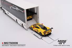 Mini GT 1:64 Corvette Racing C8.R Racing Transporter Set