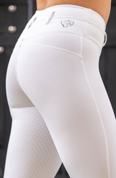 Bare Equestrian Competition Tights Youth White - Size 6-8