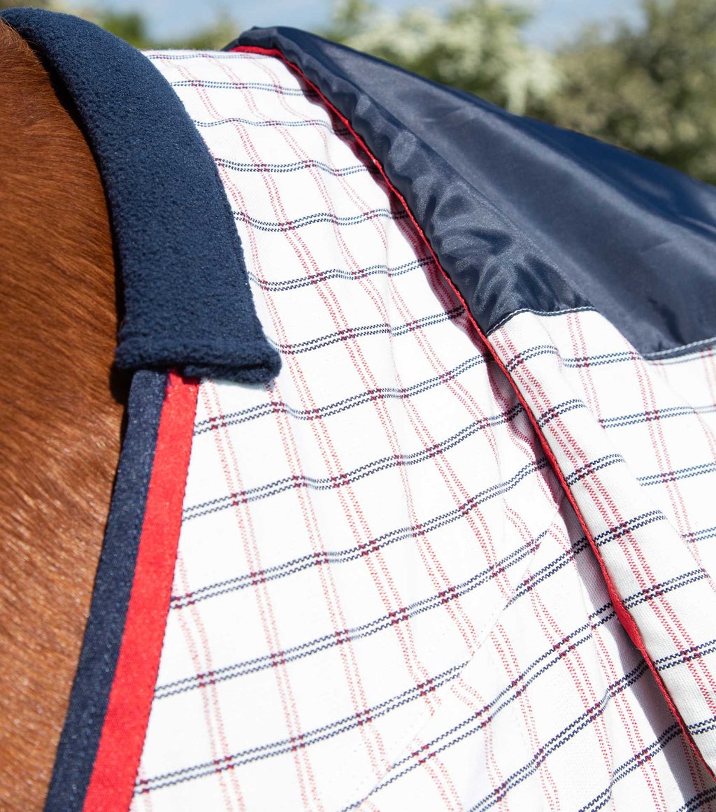 Premier Equine Combo Cotton Sheet Red Check NZ 4'9"