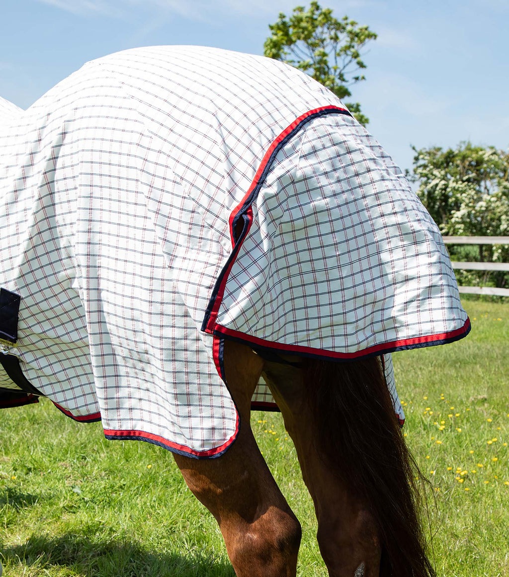 Premier Equine Combo Cotton Sheet Red Check NZ 4'9"