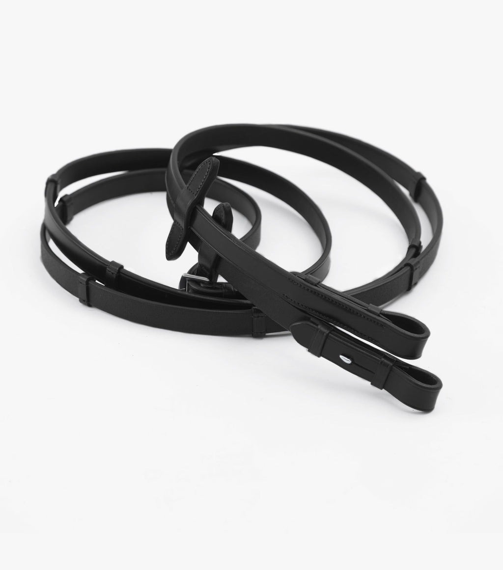 Premier Equine Leather Grip Reins Black F