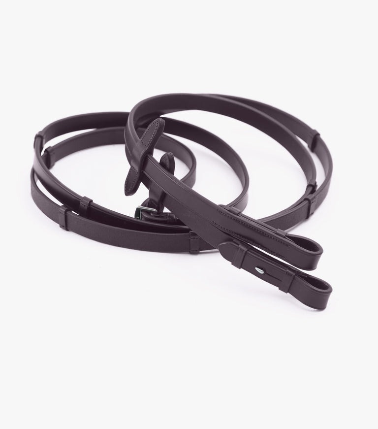 Premier Equine Leather Grip Reins Dark Brown F