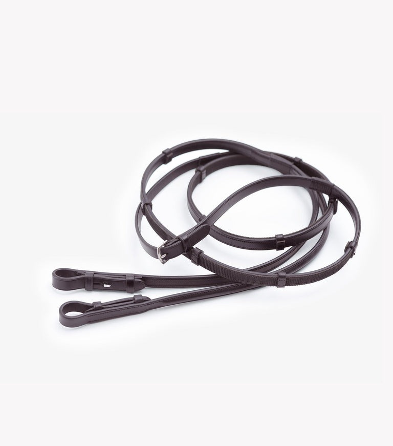 Premier Equine Salvatore Rubber Grip Reins 54" Dark Brown