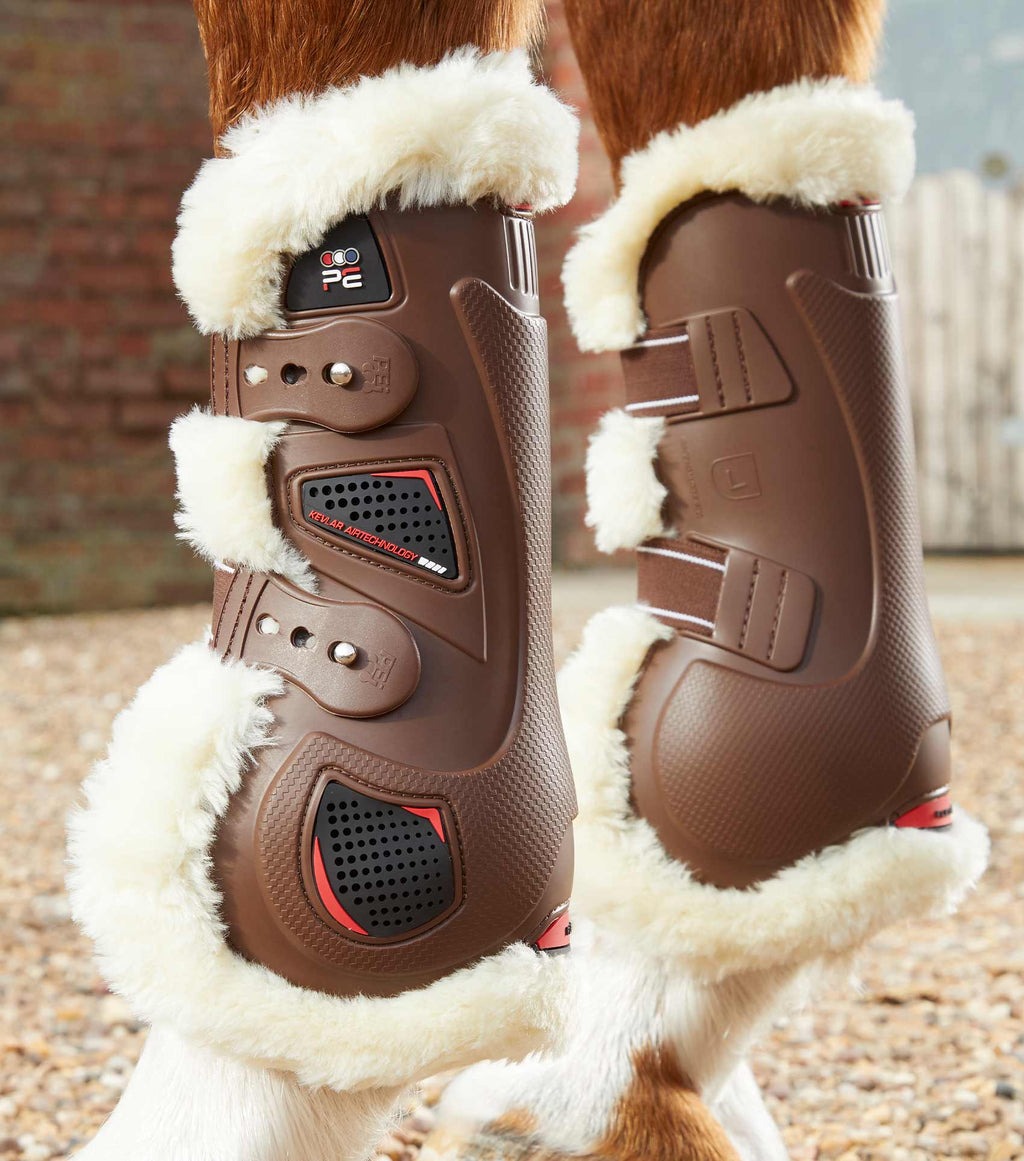 Premier Equine Techno Wool Tendon Boots Brown L