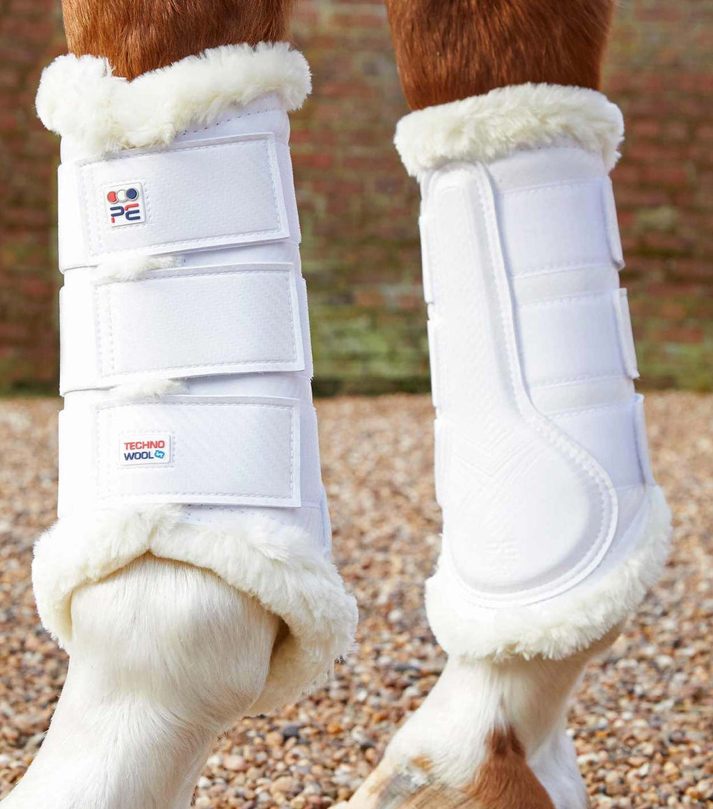 Premier Equine Techno Wool Brushing Boots - White Small