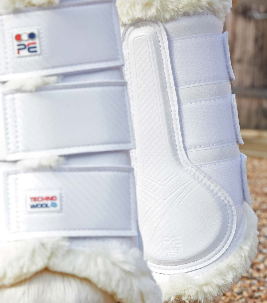 Premier Equine Techno Wool Brushing Boots - White Small