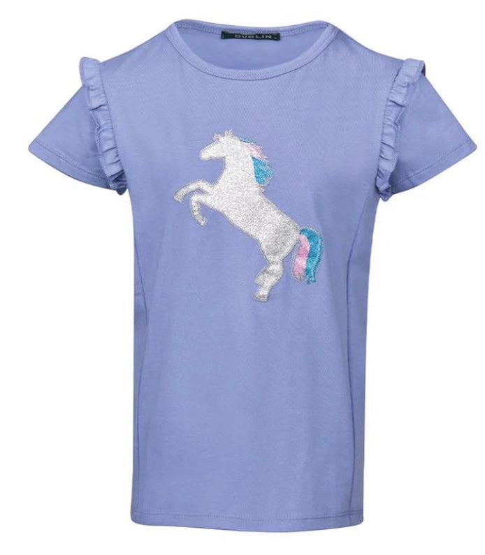 Dublin Alana Glitter Horse Print T Child Lavendar - Size 8