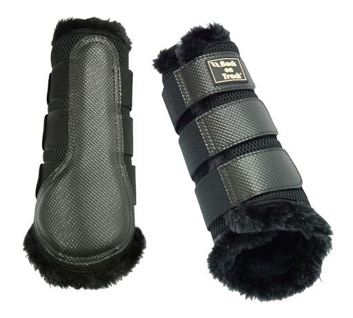 Back On Track Brushing Boot with Fur Black - Large