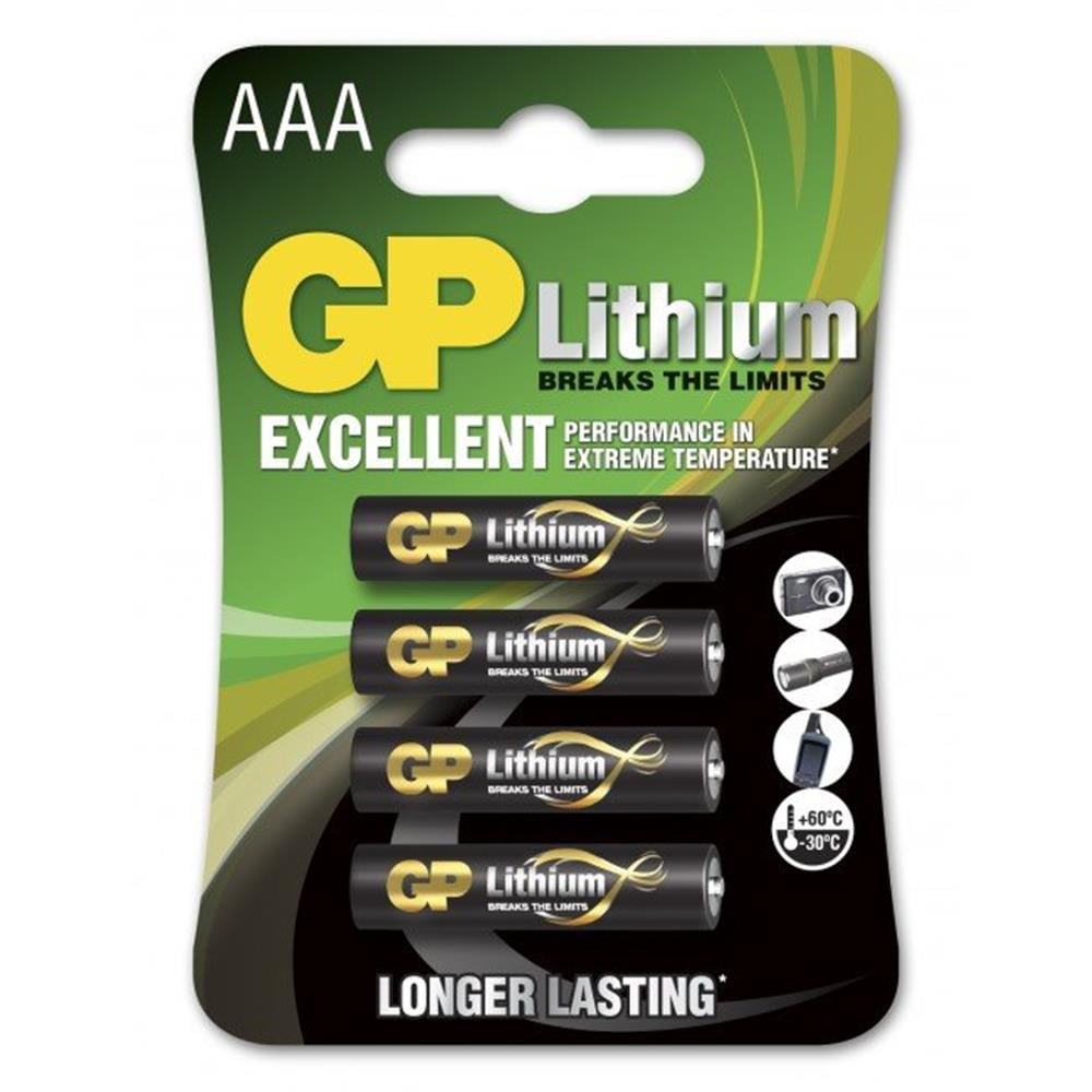 GP LITHIUM AAA 4 PACK