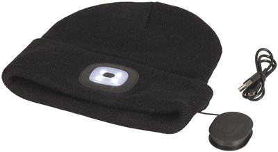 BEANIE B/T SPKR TORCH USB RECH BLK