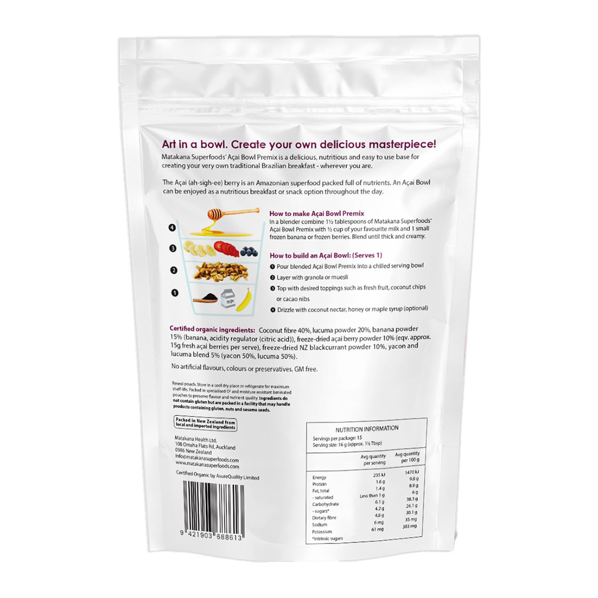 Acai Bowl Premix - 240g