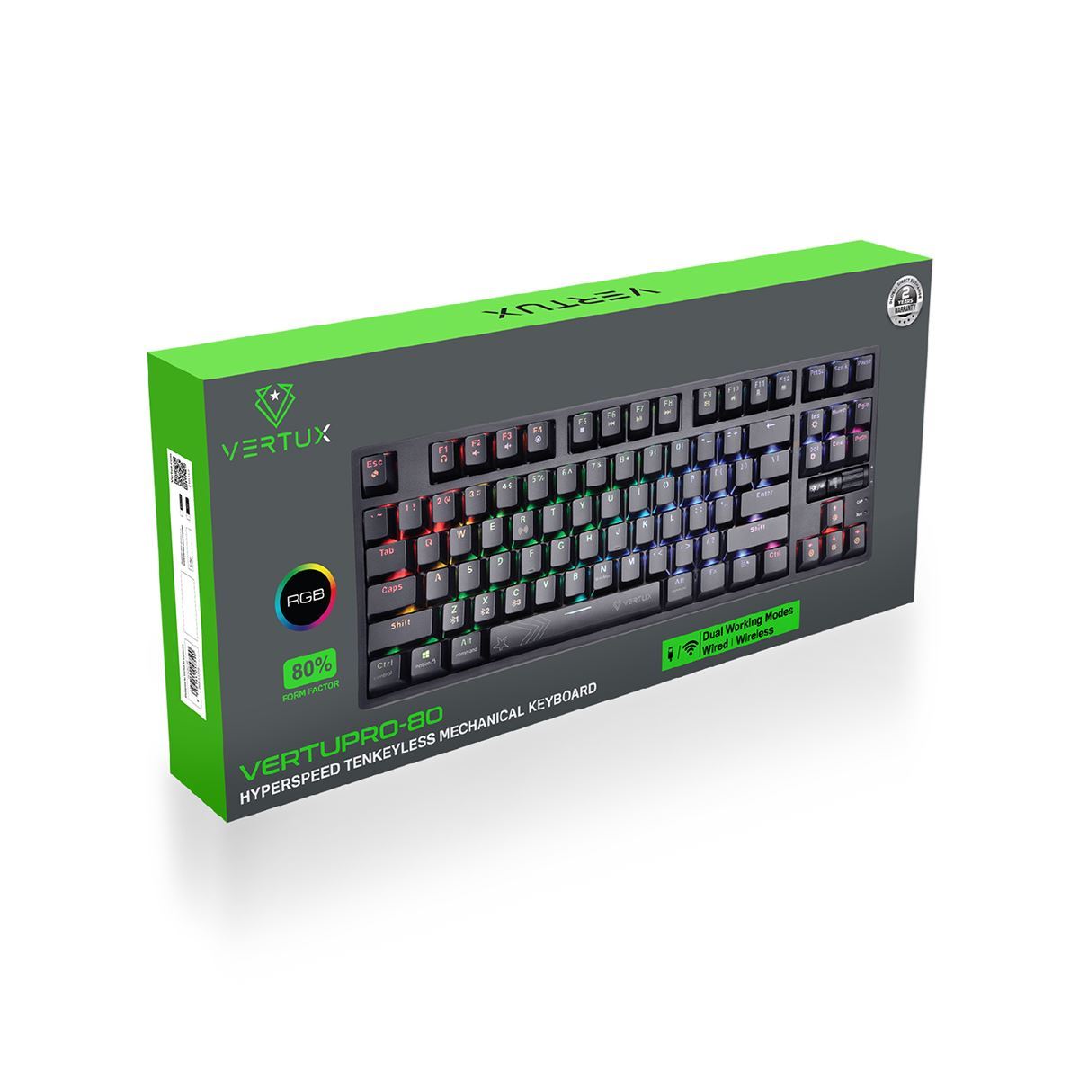 VERTUX HyperSpeed Mechanical Gaming Keyboard. RGB LED Backlit