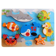 Elf Wooden Chunky Puzzle Sea 7pc