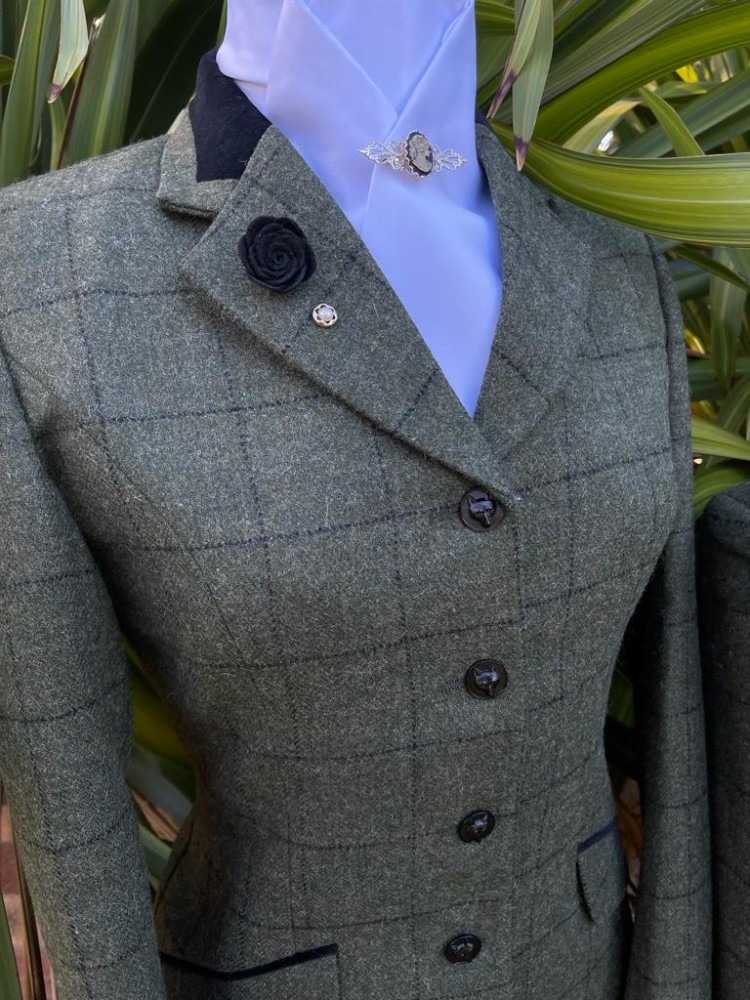 LP Design Show Jacket Adult Olive with Black Windowpane - Size 12