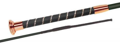 Fleck Dressage Silk Touch Whip Crystal 110cm - Rose Gold