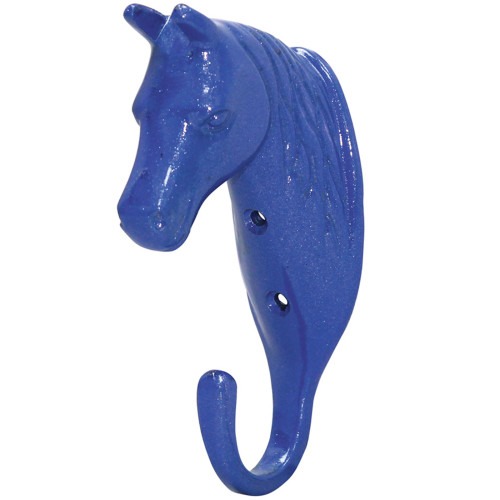 Perry Equestrian Horse Head Hook - Blue