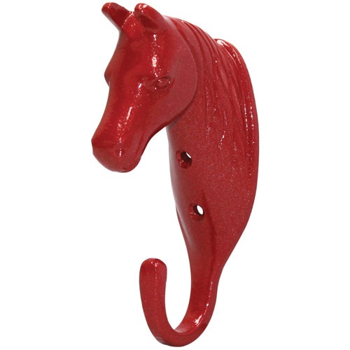 Perry Equestrian Horse Head Hook - Red