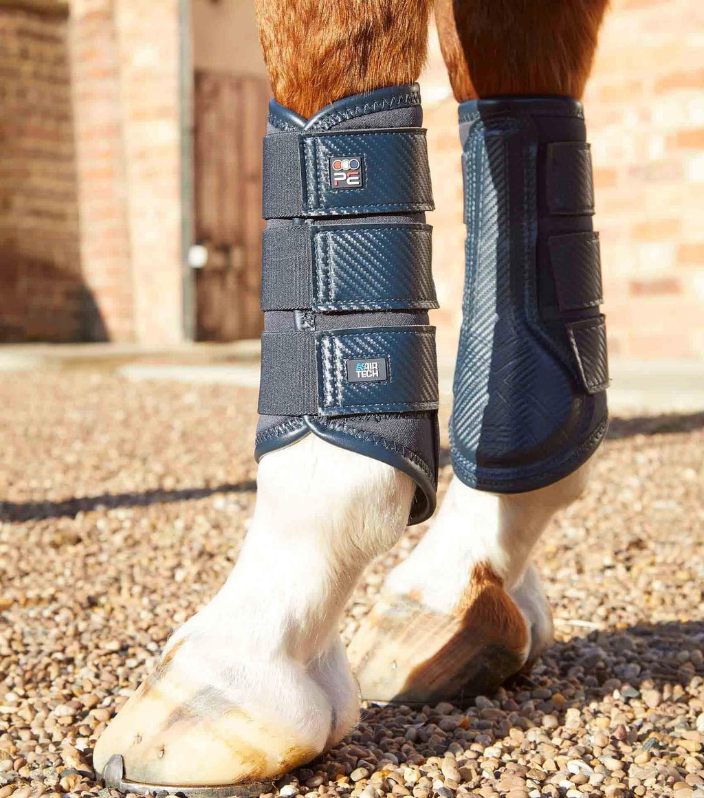 Premier Equine Carbon Air Tech Single Locking Brushing Boots Navy L