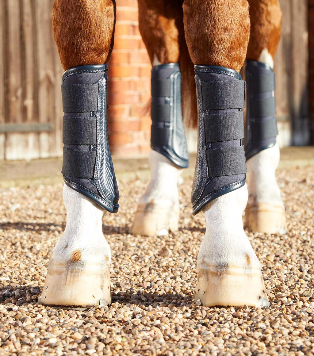 Premier Equine Carbon Air Tech Single Locking Brushing Boots Navy L