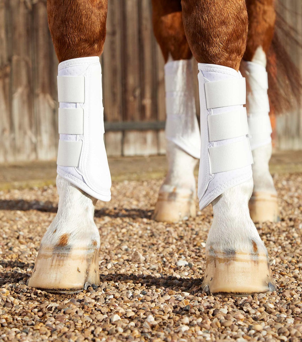 Premier Equine Carbon Air-Tech Single Locking Brushing Boots - White M