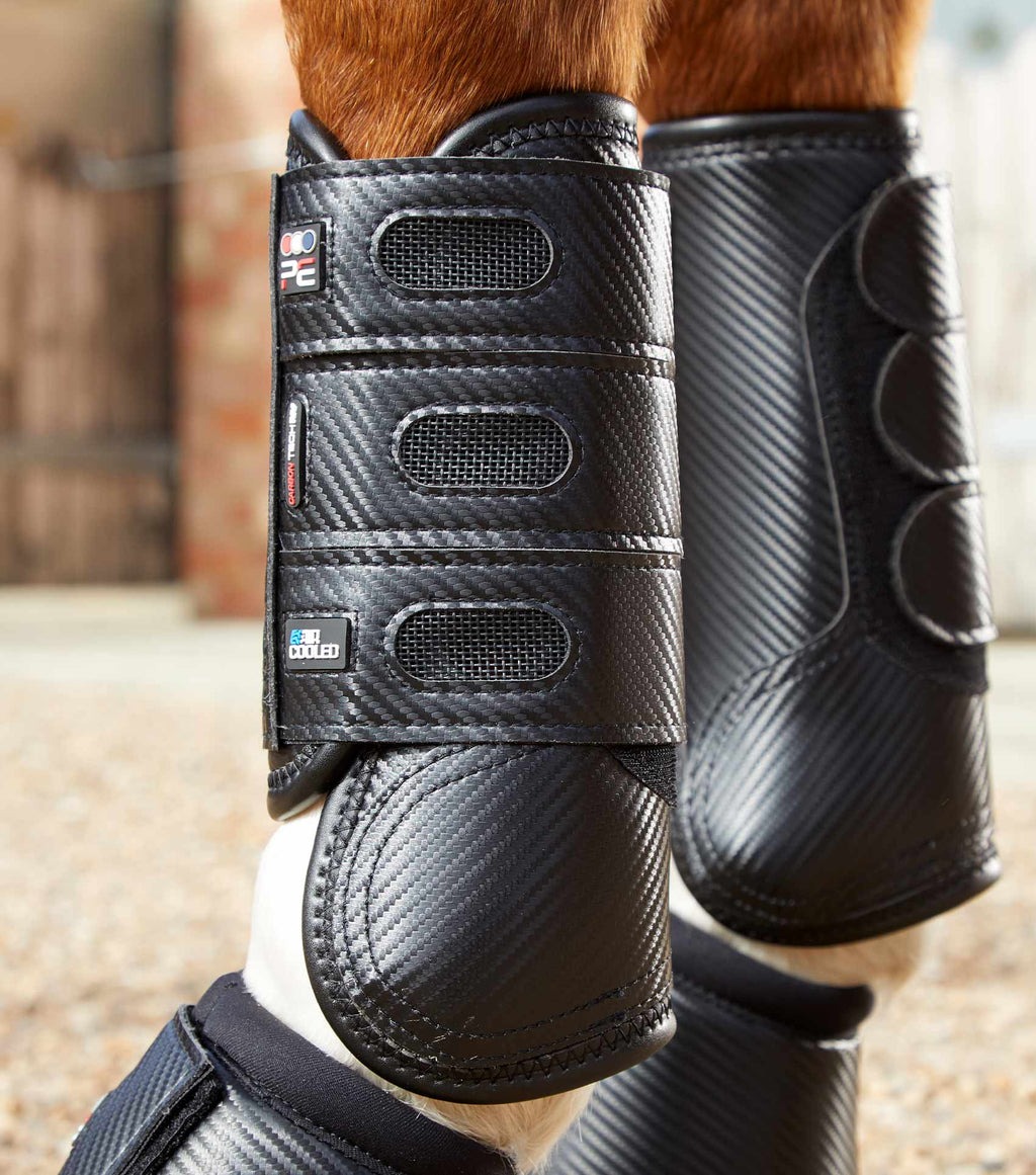 Premier Equine Carbon Tech Eventing Boots Front M - Black