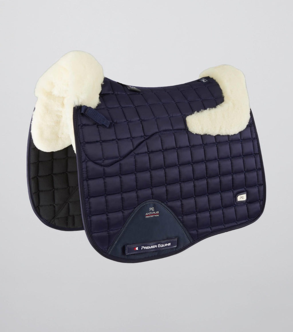 Premier Equine Close Contact Merino Dressage Saddle Pad - Full Navy/Natural