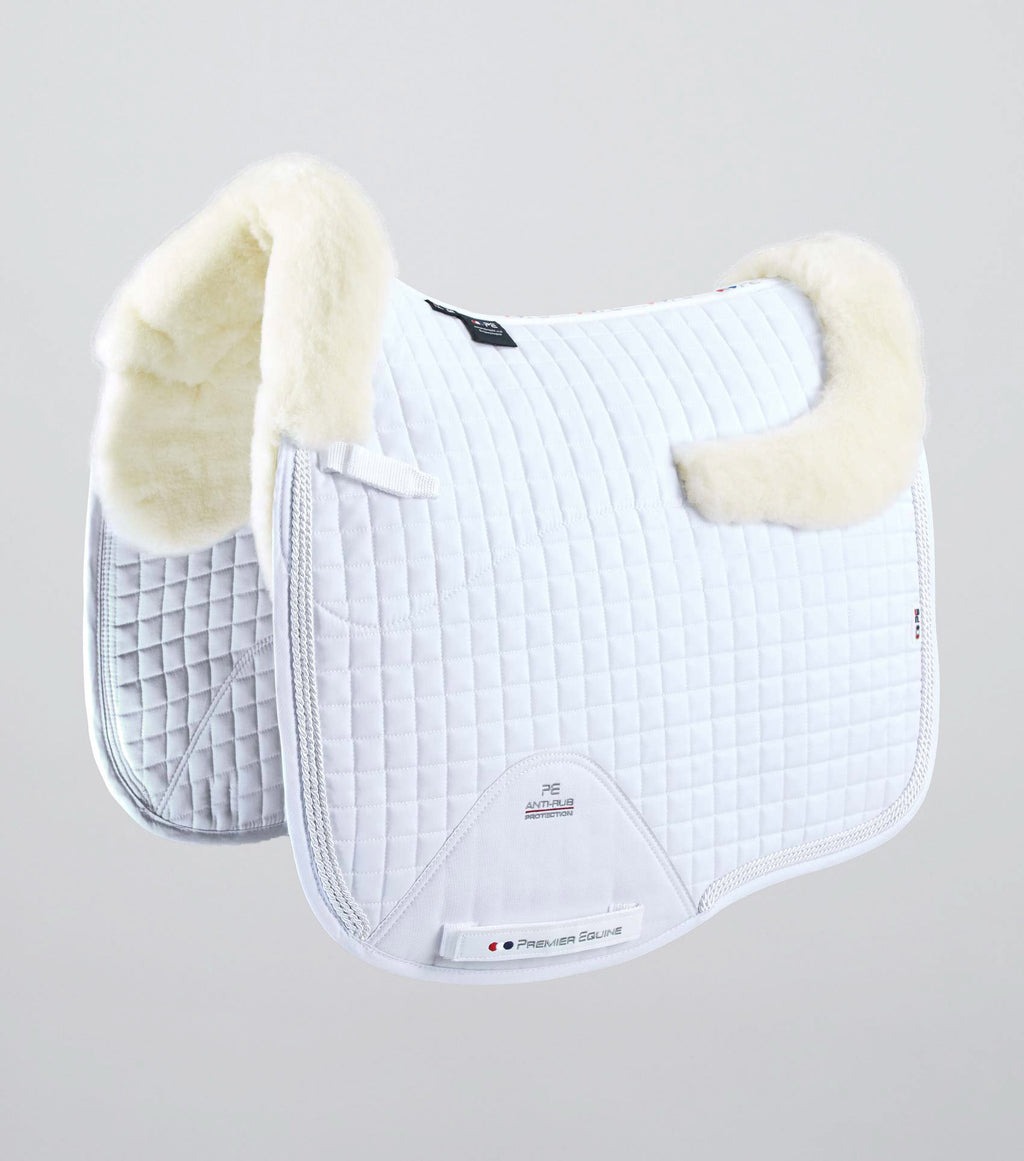 Premier Equine Close Contact Merino Dressage Saddle Pad - Pony White/Natural