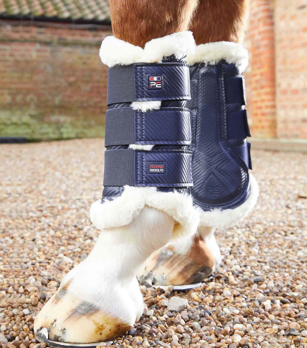 Premier Equine Techno Wool Brushing Boots - Navy M