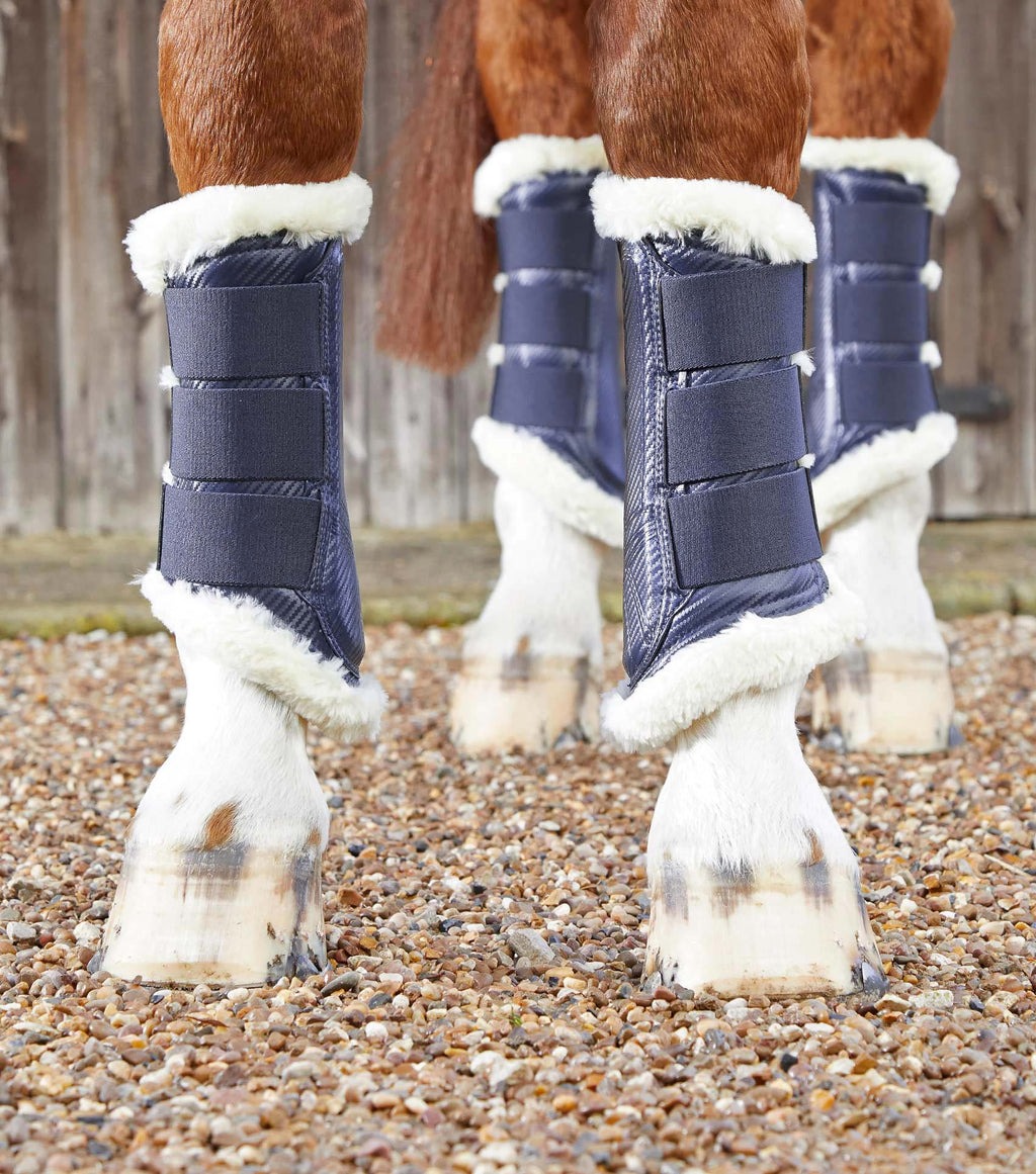 Premier Equine Techno Wool Brushing Boots - Navy M