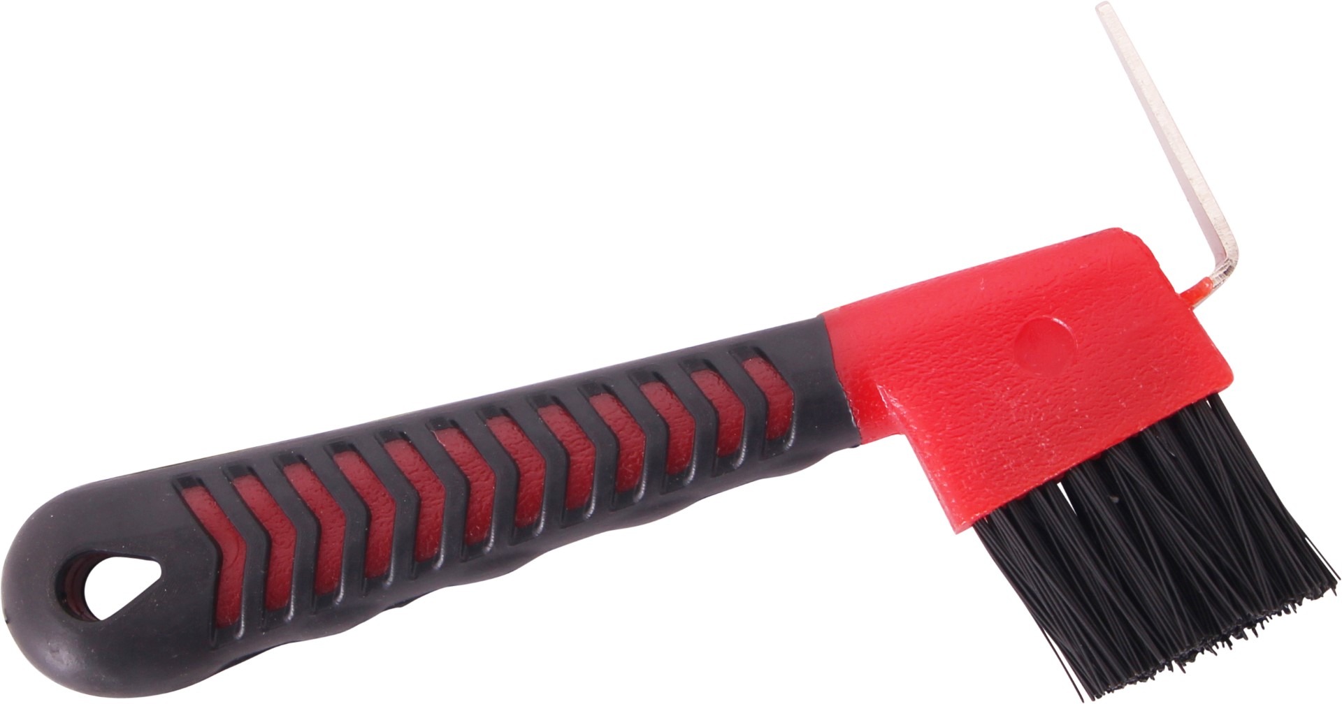 Blue Tag Hoof Pick with Brush Red/Black