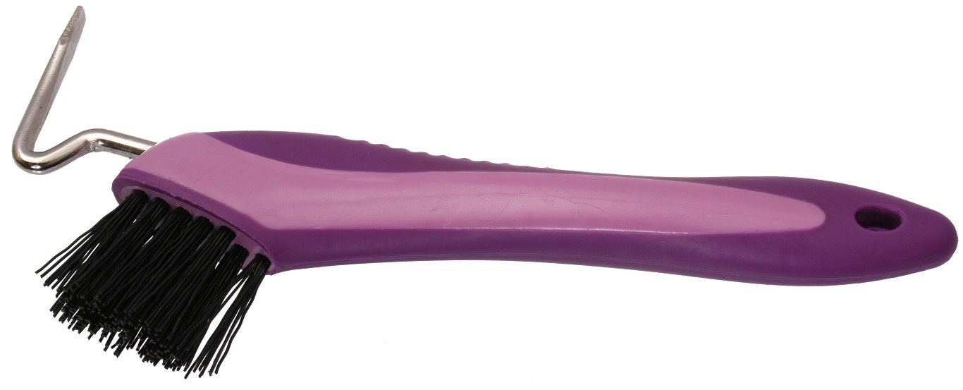 Blue Tag Soft Grip Hoofpick/Brush Purple