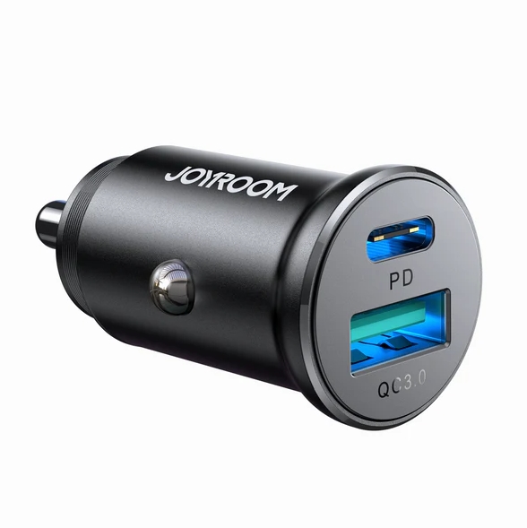 JOYROOM 30W Dual Ports A+C Mini Metal Car Charger