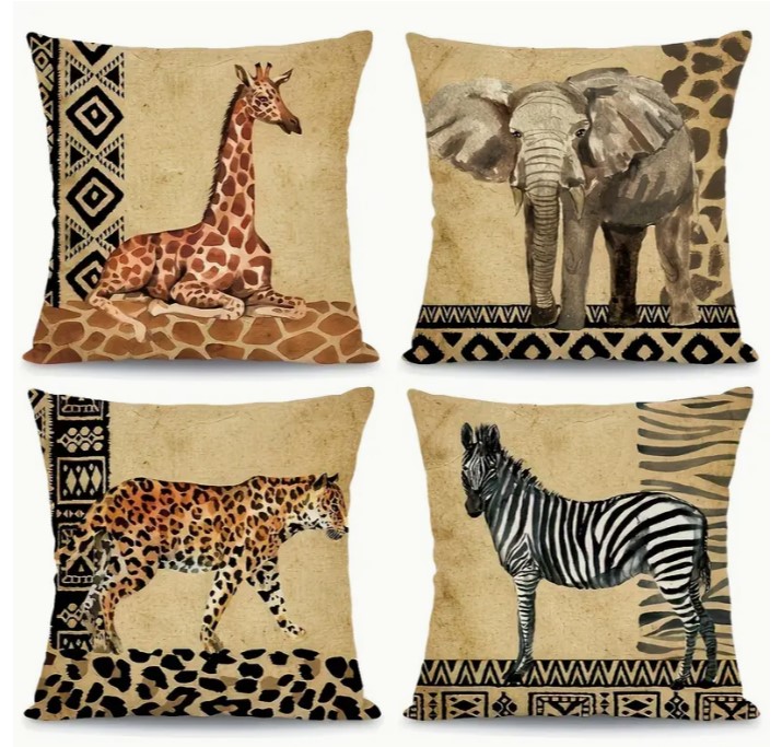 Pillow Cases - Safari (4pc)