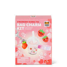 Strawberry Bubble Tea Bag Charm Kit