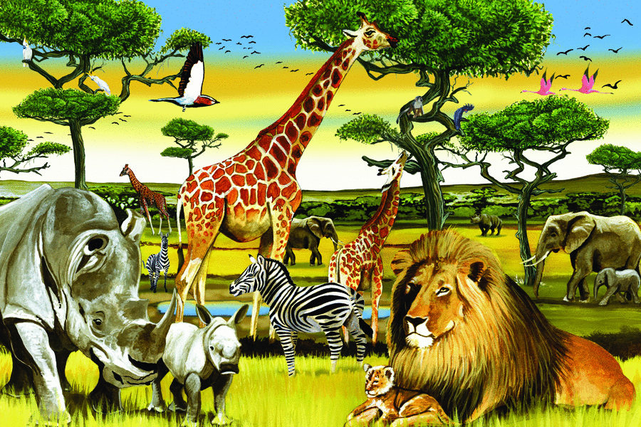 Cobble Hill Floor Puzzle - African Plains 36pc