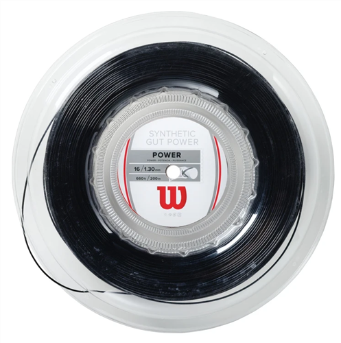 Wilson Synthetic Gut Power 16g/1.30mm Black - 200m Reel