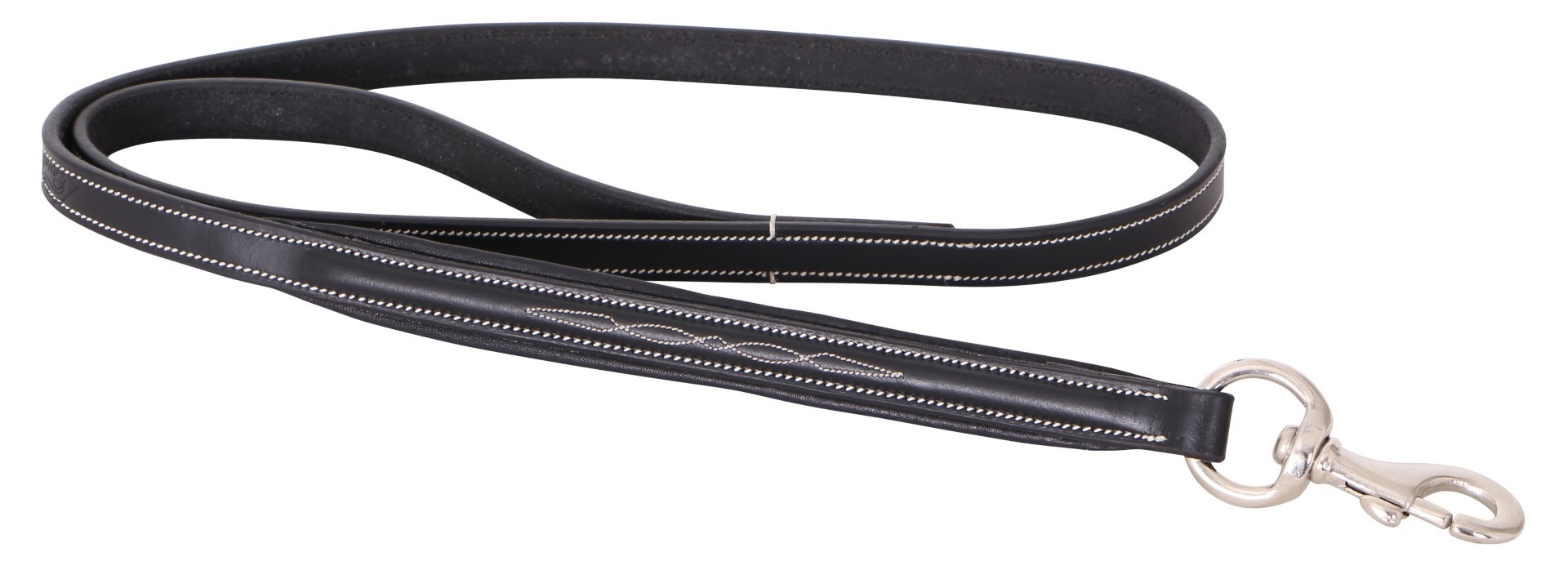 Cavallino Stitched Leather Dog Lead Black