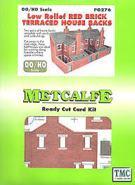 Metcalfe OO/HO Scale PO276 Low Relief Red Brick Terraced House Backs