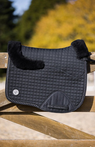 Bare Equestrian Saddle Blanket Deluxe Merino Pad Black - Medium/Cob