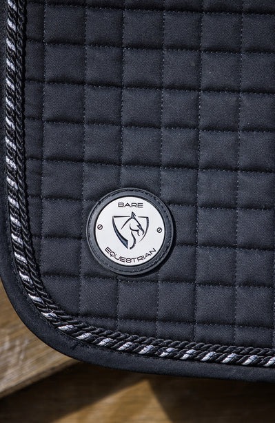 Bare Equestrian Saddle Blanket Deluxe Merino Pad Black - Medium/Cob