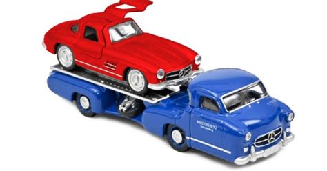 Norev 1:64 Mercedes-Benz Renntransporter + Mercedes-Benz SL 1955