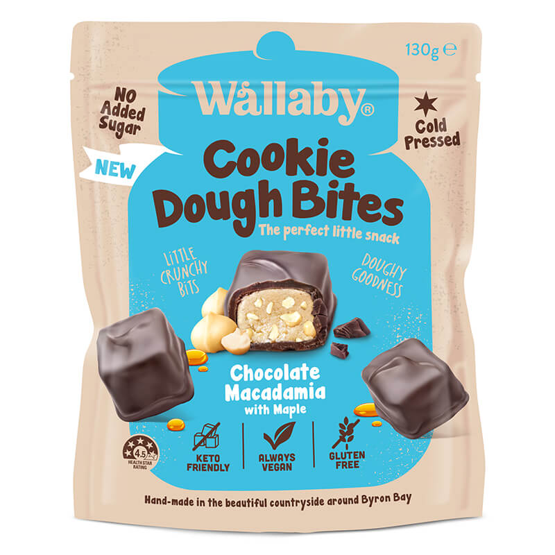 Wallaby Bites 130gm Keto Cookie Dough Bites Macadamia