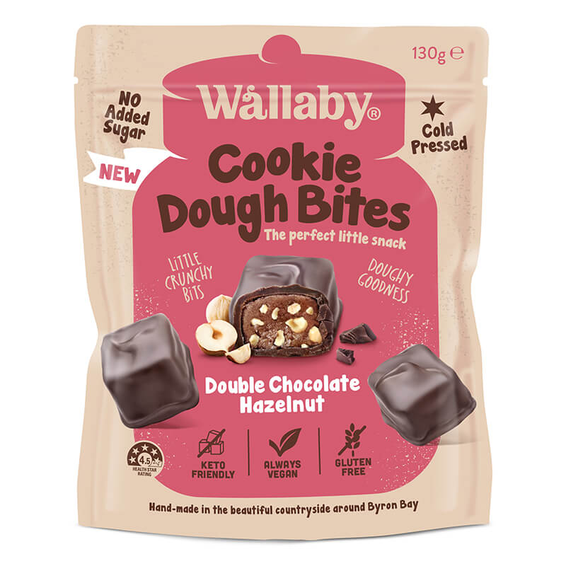Wallaby Bites 130gm Keto Cookie Dough Bites Hazenut