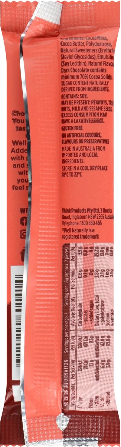 Well Naturally dark Chocolate 45 GM