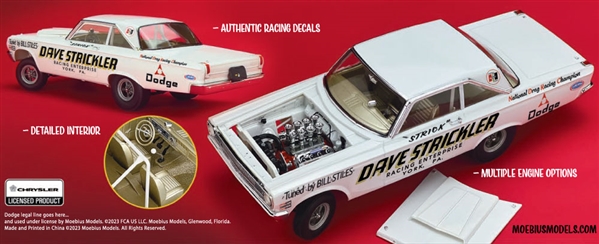 Moebius 1/25 65 Dodge Dave Strickler’s Altered Wheelbase Funny Car