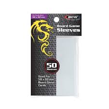 BCW-  Board Game Sleeves Standard European  59 x 92mm - Clear