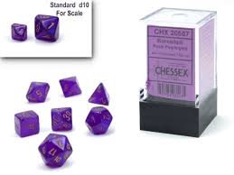 Mini Polyhedral 7 Die Set CHX20587   - Borealis Royal Purple/Gold