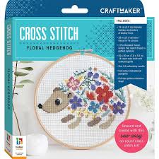 Craft Maker Cross Stitch Kit - Floral Hedgehog